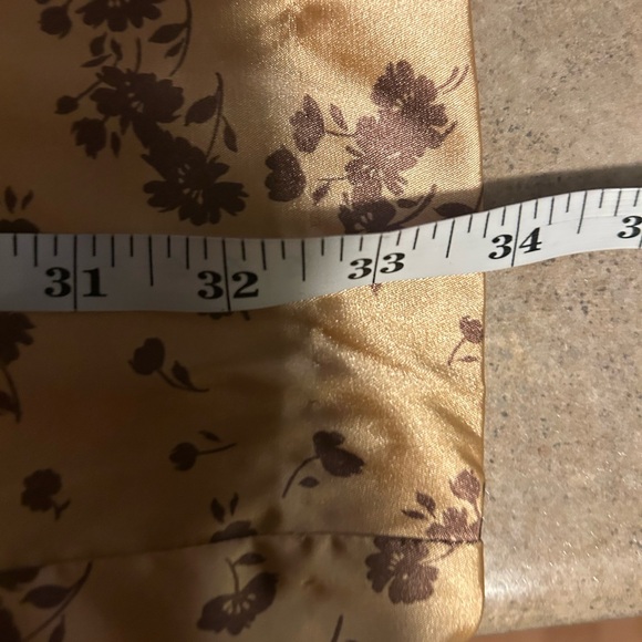 Zara Floral Satin Midi Skirt - copper/brown size M - Picture 9 of 9